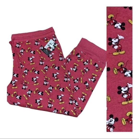 Mickey Mouse Joggers Sweatpants Drawstring Tapered - Picture 1 of 11